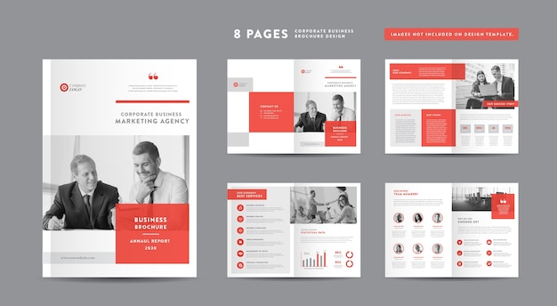 Vetor folheto de negócios corporativos, relatório anual e livreto de perfil da empresa e modelo de design de catálogo