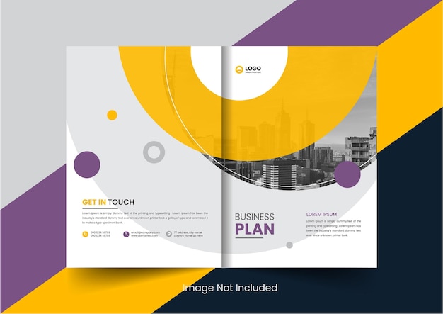 Folheto de perfil da empresa corporativa, folheto de relatório anual, proposta, capa, layout, página inicial, design de conceito