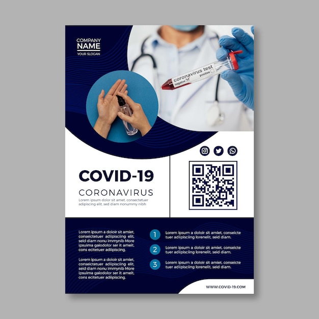 Folheto de produtos médicos do coronavirus