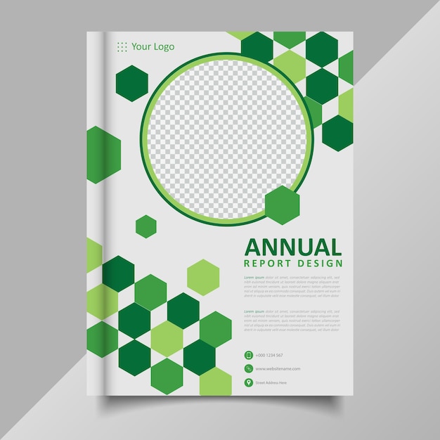 Folheto de relatório anual de negócios corporativos verdes