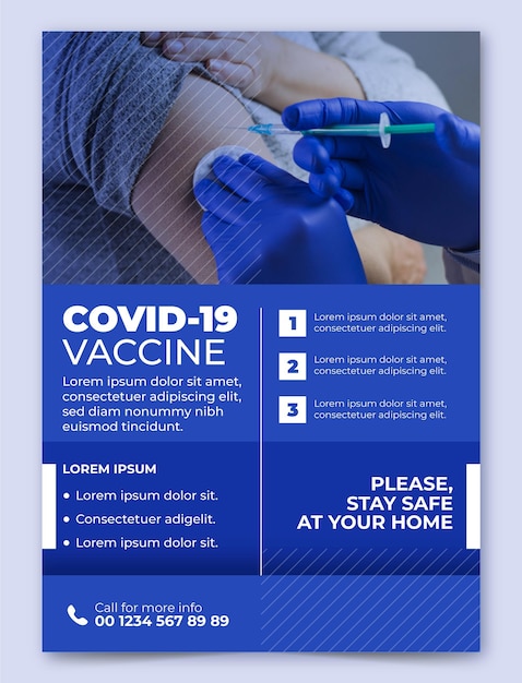 Vetor folheto informativo do coronavírus com foto
