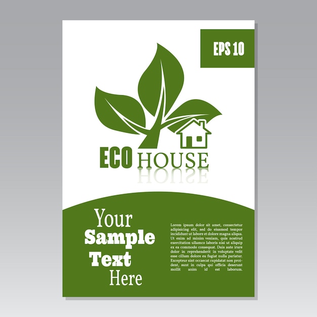 Vetor folheto ou design de capa de casa verde folheto ou relatório para modelo de negócios vetor conceito de ecologia