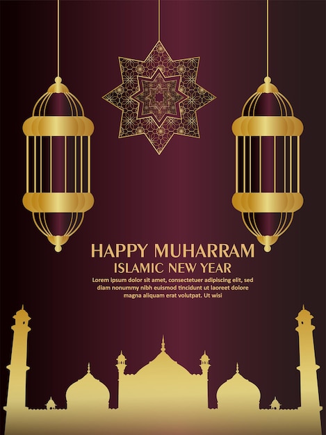 Folheto realista ou folheto de celebração do feliz ano novo islâmico muharram