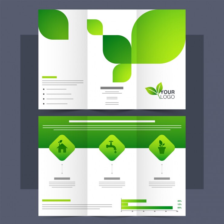 Vetor folheto tri-fold, folheto para o conceito de ecologia.