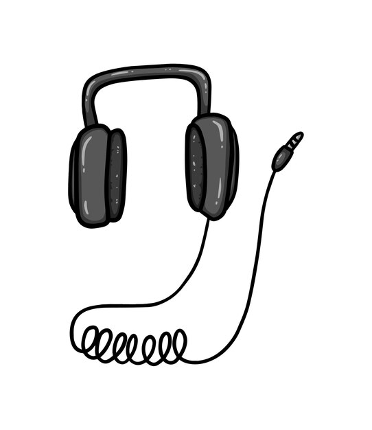 música fone de ouvido dispositivo vetor ilustração. Esportes e lazer ou  tecnologia objeto ícone conceito. sem fio fone de ouvido para jogos e música  vetor Projeto com sombra. música estúdio logotipo Projeto.