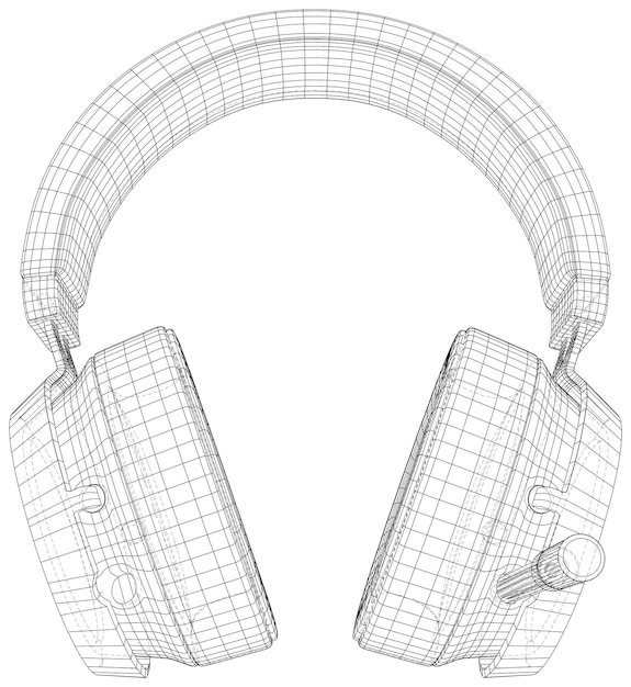 Fones de ouvido formato EPS10 Wireframe Vector criado de 3d