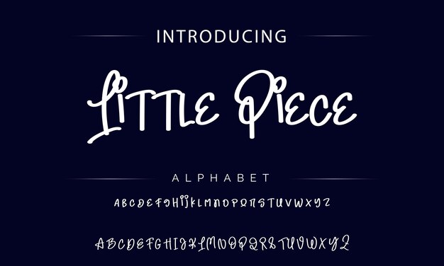 Font de assinatura de letras isolada em fundo cinza estilo de pincel alfabeto letras do logotipo vetor