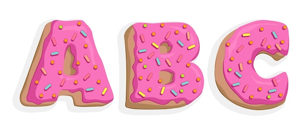 Font de donut Letras de doces