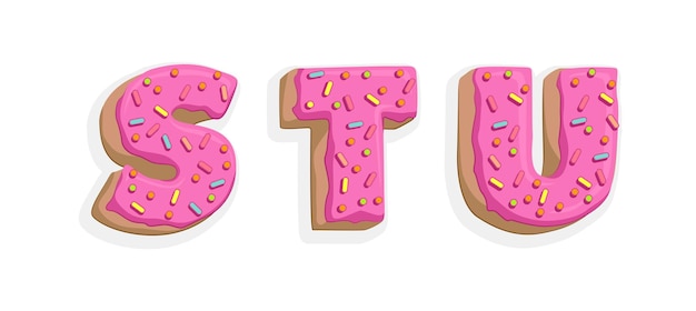 Font de donut Letras de doces