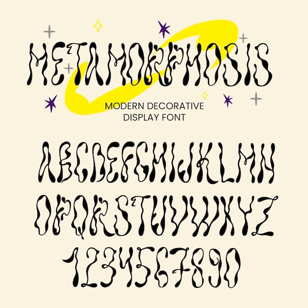 Vetor font de exibição decorativa moderna