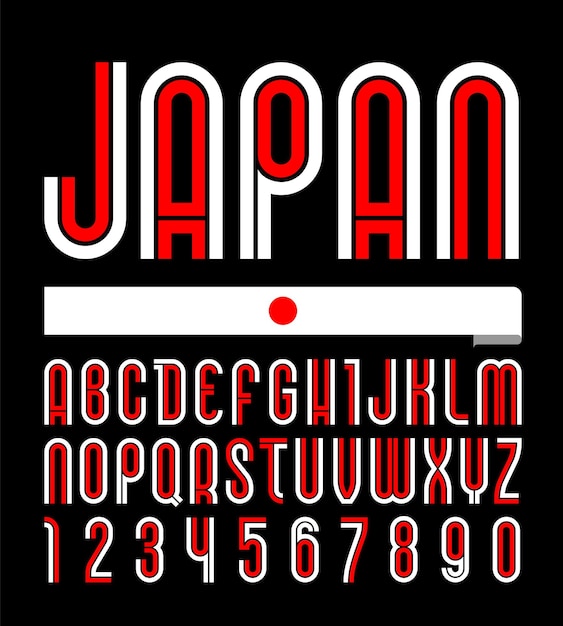 Font japan. alfabeto de papel