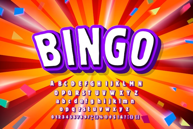 Vetor fonte de bingo / alfabeto moderno