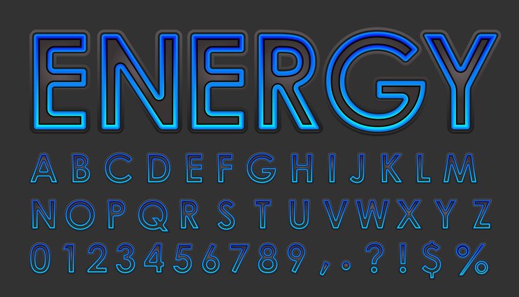 Vetor fonte de estilo neon