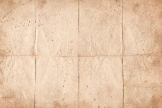 Fonte de folha de papel vintage de textura castanha dobrada com espaço para texto