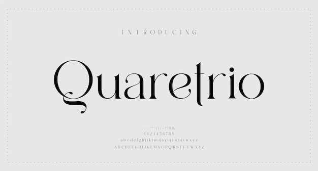 Vetor fonte de letras do alfabeto de luxo tipografia casamento elegante letras com serifa fontes decorativas vintage