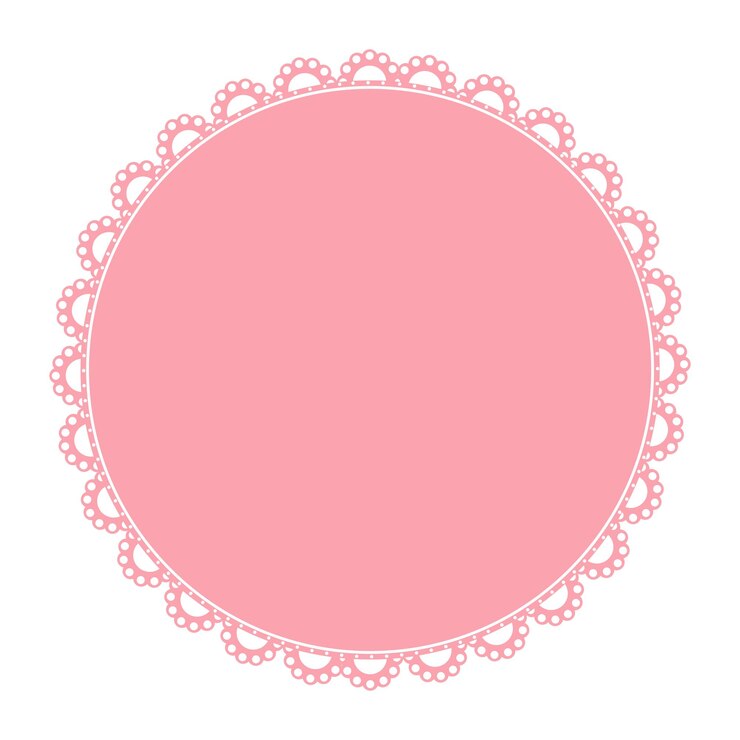 Vetor fonte de quadro redondo de renda rosa vintage