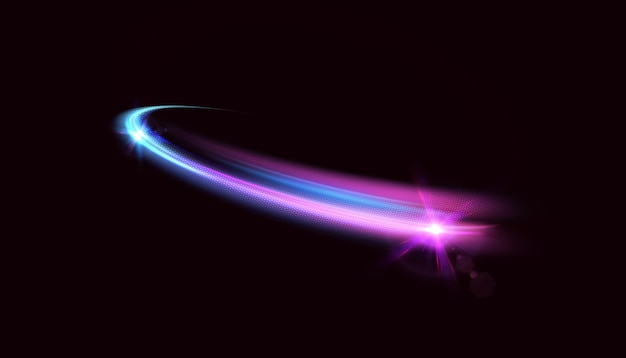Vetor fonte de vórtice dinâmico de luz violeta azul turbilhão abstrato de luz de alta velocidade para jogo de design web