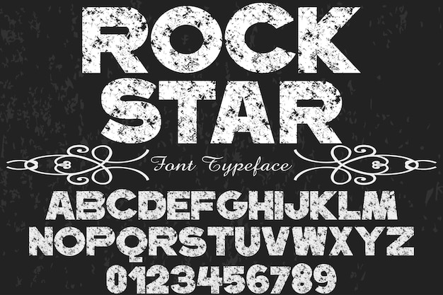 Fonte do alfabeto design rock star