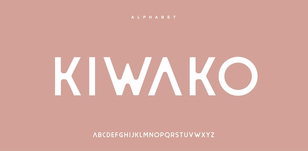 Fonte do alfabeto moderno abstrato em maiúsculas