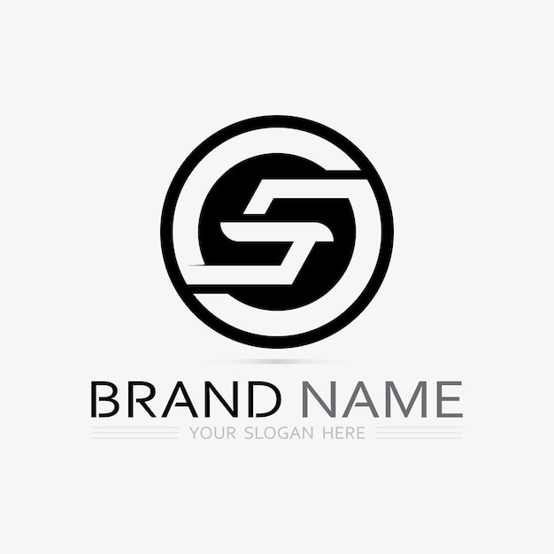 Vetor fonte do logotipo s e gráfico de vetor de design de logotipo de letra s