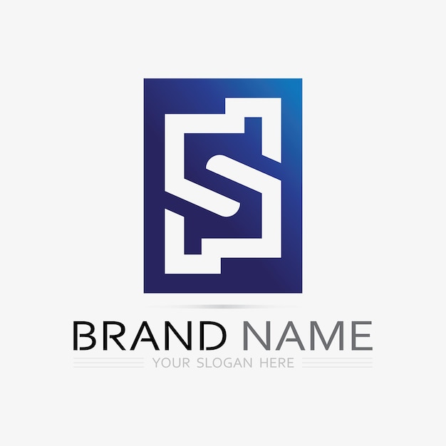 Vetor fonte do logotipo s e gráfico de vetor de design de logotipo de letra s