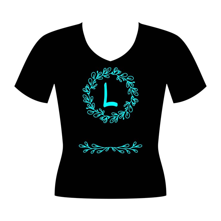 Vetor fonte floral monograma t-shirt design vetor editável