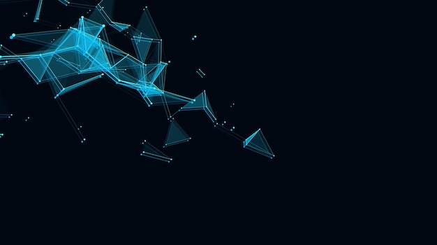 Fonte futurística de negócios Estrutura de conexão de rede Ciberespaço com partículas em movimento Fonte de segurança cibernética abstrata