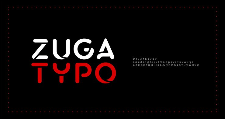Vetor fontes de alfabeto moderno mínimo tipografia ilustração em vetor de fonte de logotipo criativo futuro de moda digital urbana mínima