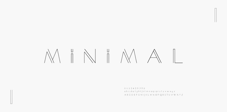 Vetor fontes e números do alfabeto moderno mínimo abstrato tipografia tipografia de fonte de linha fina ilustração vetorial em letras maiúsculas