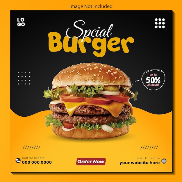 Food Social Media Post e Design de Banner