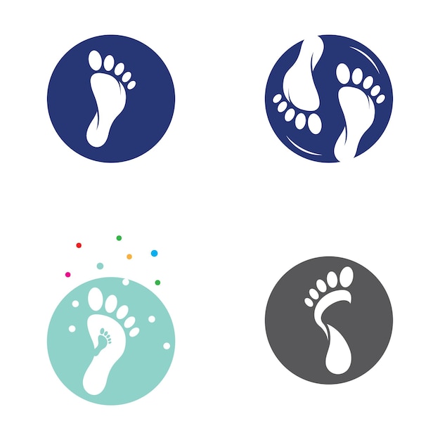 Footprintsfoot careand design de ilustração de imagens de logotipo de passos