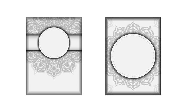 For you Modelo de cartão postal de design para impressão em branco com ornamento mandala preto. Vector Prepare seu cartão de convite com lugar para seu texto e padrões.