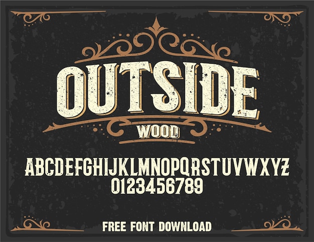 Fora alfabeto fonte vintage retro serif script fonte tipografia letras outdoor adventure