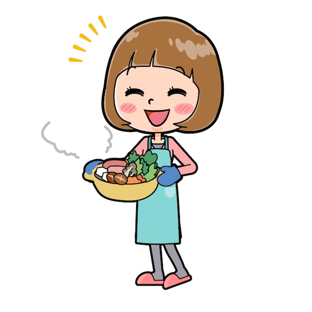Fora da linha roupas-de-rosa women_cook-saucepan