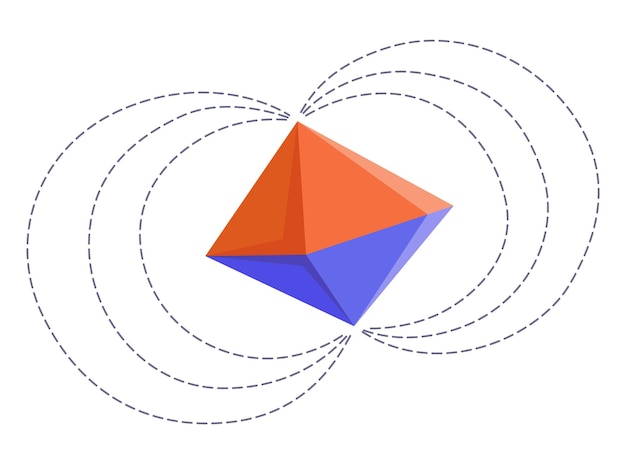 Força magnética e campo eletromagnético esquema de ímã polar apresentação de física de magnetismo educacional ferradura e ímã de barra ilustração vetorial de desenho animado auxílio científico de física