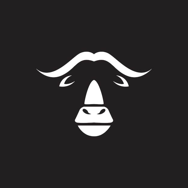 Forma de cabeça rosto vaca boi logotipo símbolo ícone vector design gráfico ilustração ideia criativa