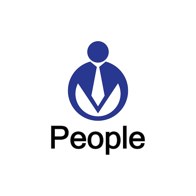 Forma de círculo de logotipo de pessoas abstratas com ícone humano isolado em fundo branco