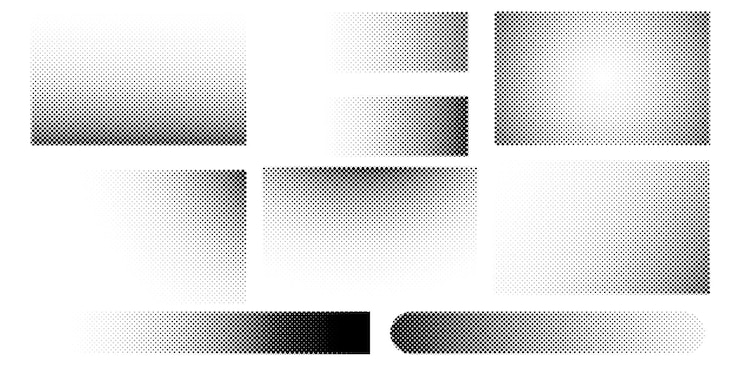Vetor forma de elipse de meio tom definida em preto