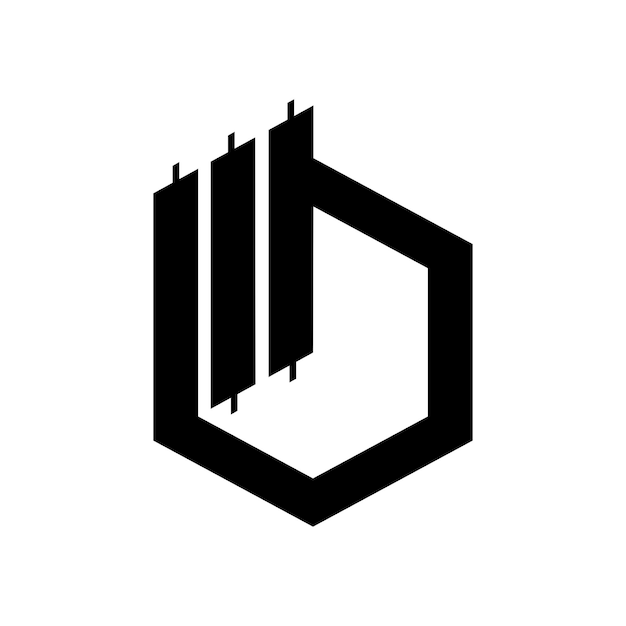 Forma de hexágono do logotipo do monograma da barra de vela