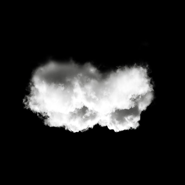 Vetor forma de nuvem branca única isolada sobre um fundo sólido nuvem cumulus