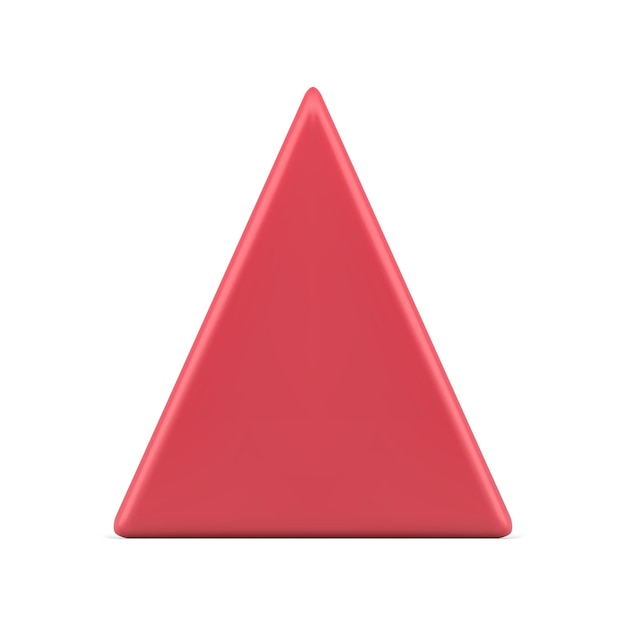 Vetor forma de pirâmide brilhante triângulo vermelho realista bugiganga de árvore de natal ou símbolo brilhante de cuidado vetor 3d