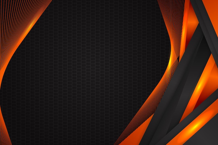 Vetor forma de retângulo de fundo abstrato com cor preta e laranja