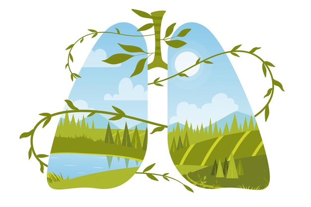 Forma dos pulmões ecológicos da natureza
