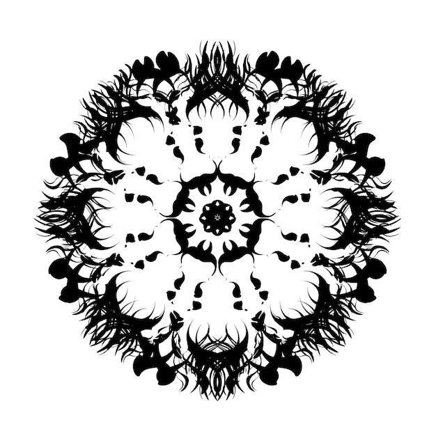 Forma floral preta decorativa abstrata