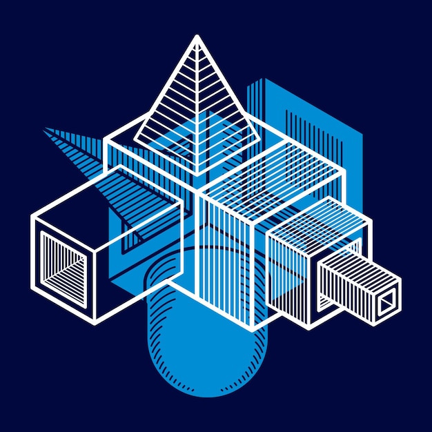 Vetor forma geométrica de vetor abstrato, forma 3d criativa.