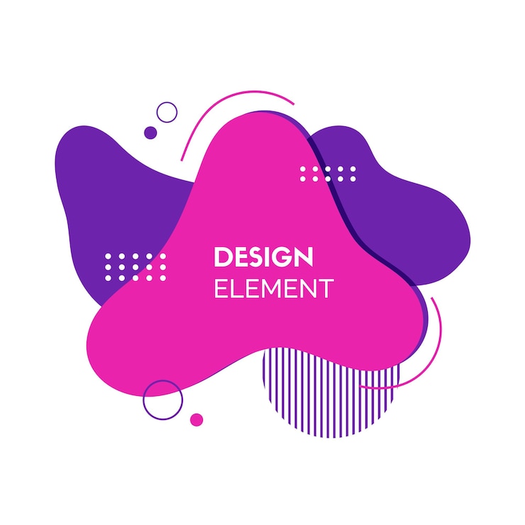 Vetor forma líquida abstrata elementos fluidos dinâmicos vetoriais composição para página de destino de design de logotipo de banners