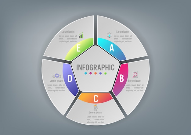 Forma poligonal do negócio infográfico modelo