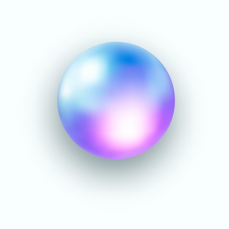 Vetor forma primitiva holográfica 3d renderização de esfera iridescente de néon 3d com efeito arco-íris