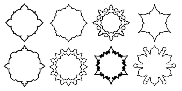 Forma simples coleção vintage moldura islâmica