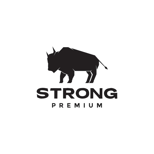 Forma simples forte design de logotipo de bisão de búfalo moderno vetor símbolo gráfico ilustração ideia criativa